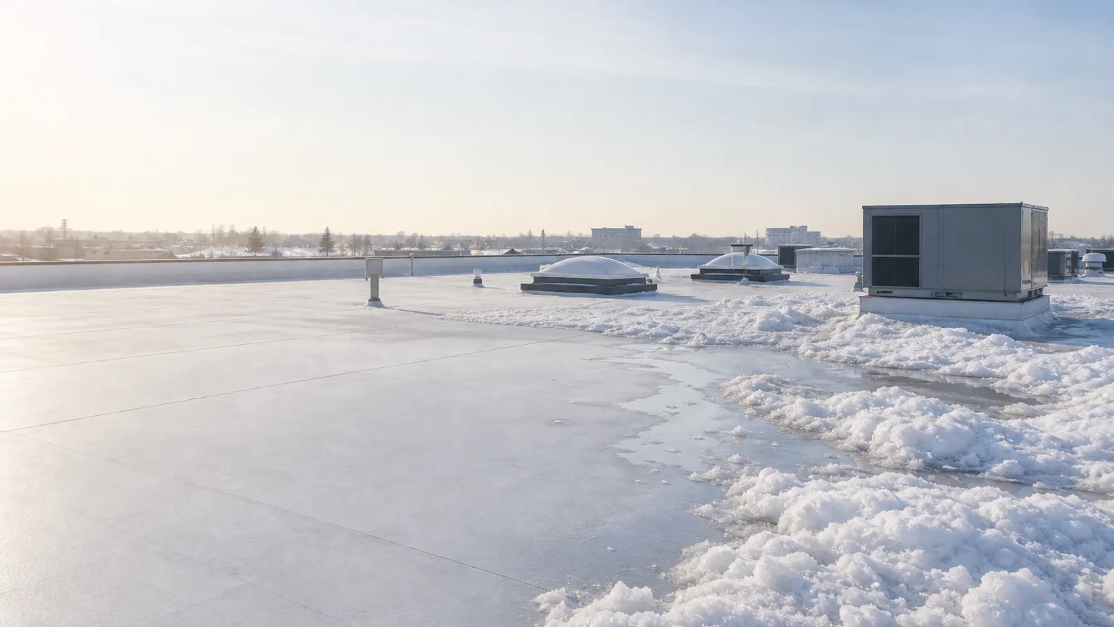 Why commercial roof demand jumps after winter snow and how to book