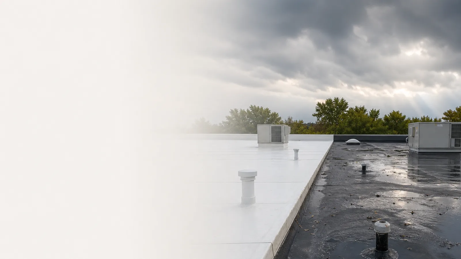 TPO membrane roof vs EPDM rubber on a leaking low-slope roof